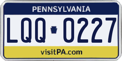 PA license plate LQQ0227