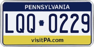 PA license plate LQQ0229