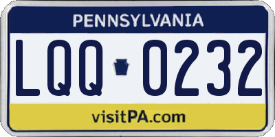 PA license plate LQQ0232