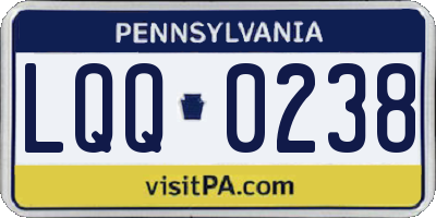 PA license plate LQQ0238