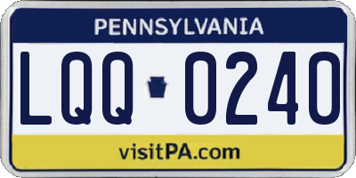 PA license plate LQQ0240