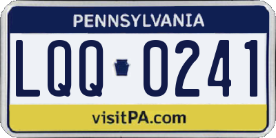 PA license plate LQQ0241