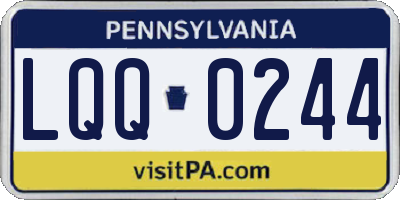 PA license plate LQQ0244