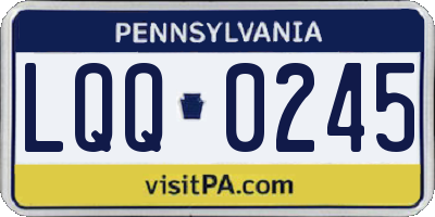 PA license plate LQQ0245