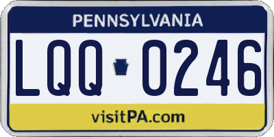PA license plate LQQ0246