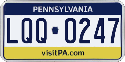PA license plate LQQ0247