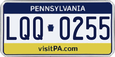PA license plate LQQ0255