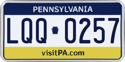 PA license plate LQQ0257