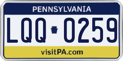 PA license plate LQQ0259