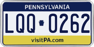 PA license plate LQQ0262