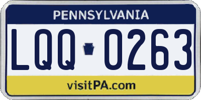 PA license plate LQQ0263