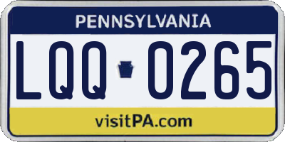 PA license plate LQQ0265