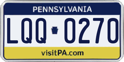 PA license plate LQQ0270