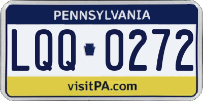 PA license plate LQQ0272