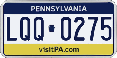 PA license plate LQQ0275