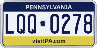 PA license plate LQQ0278