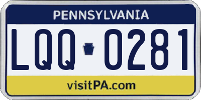 PA license plate LQQ0281