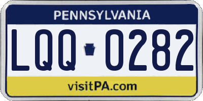 PA license plate LQQ0282
