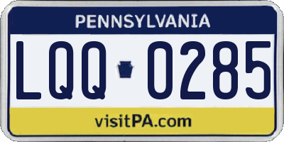 PA license plate LQQ0285