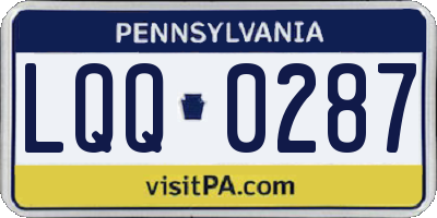 PA license plate LQQ0287