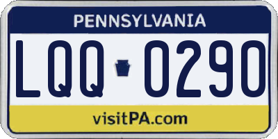 PA license plate LQQ0290