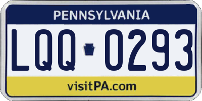 PA license plate LQQ0293