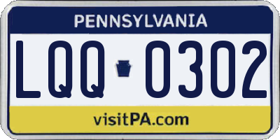 PA license plate LQQ0302