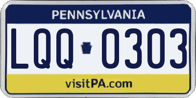 PA license plate LQQ0303