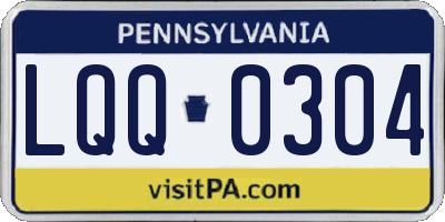 PA license plate LQQ0304
