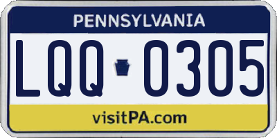 PA license plate LQQ0305