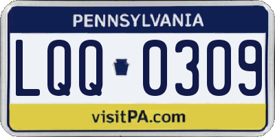 PA license plate LQQ0309