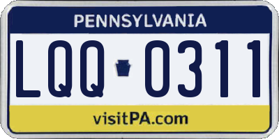 PA license plate LQQ0311
