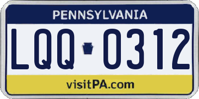 PA license plate LQQ0312