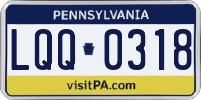 PA license plate LQQ0318
