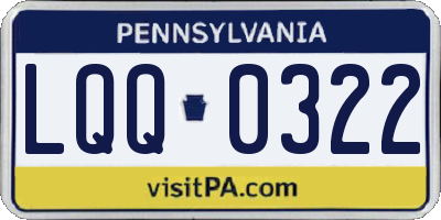 PA license plate LQQ0322