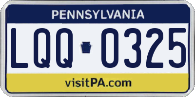 PA license plate LQQ0325