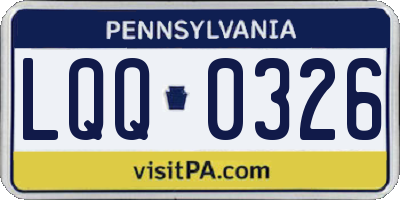 PA license plate LQQ0326