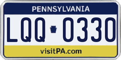 PA license plate LQQ0330