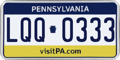 PA license plate LQQ0333