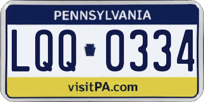 PA license plate LQQ0334