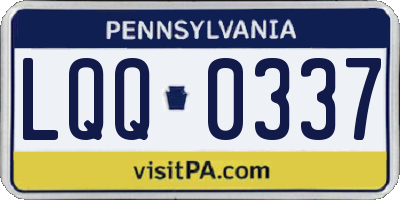 PA license plate LQQ0337
