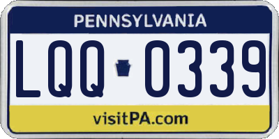 PA license plate LQQ0339