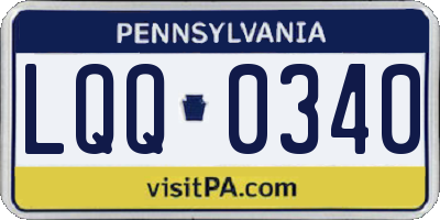 PA license plate LQQ0340
