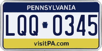 PA license plate LQQ0345