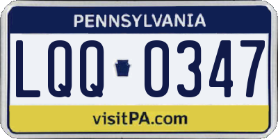 PA license plate LQQ0347