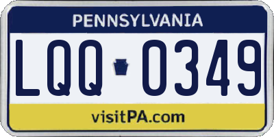 PA license plate LQQ0349