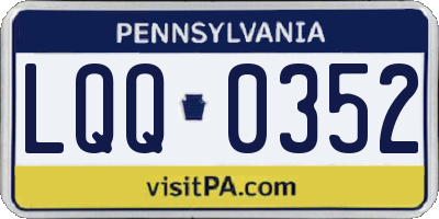 PA license plate LQQ0352