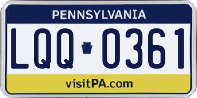 PA license plate LQQ0361