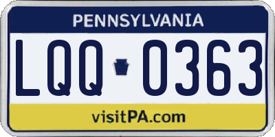 PA license plate LQQ0363