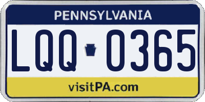 PA license plate LQQ0365
